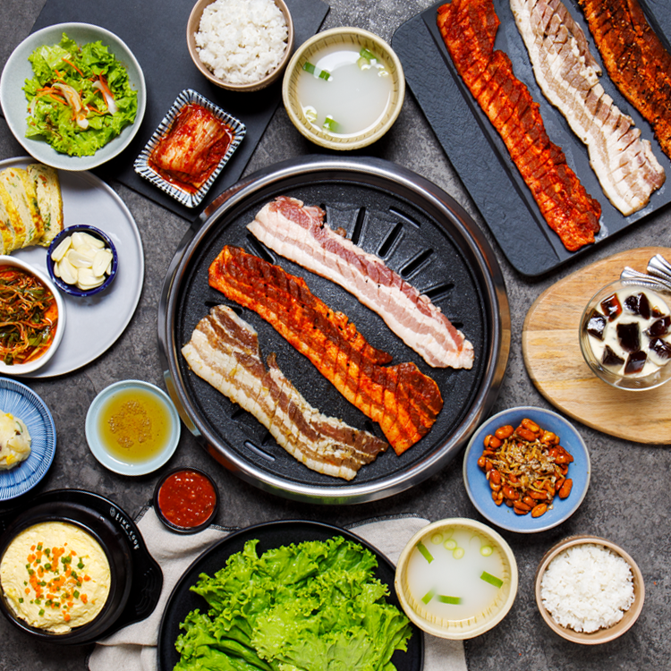 All Pork 6 Flavor Samgyupsal Set for 2 Persons Soban K Town Grill